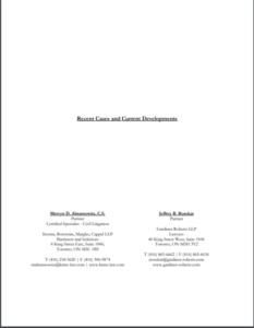 Recent Cases and Current Developments