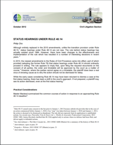 Status Hearings Under Rule 48.14 Philip Cho